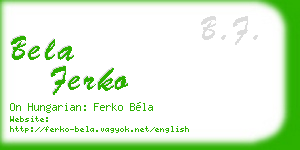 bela ferko business card